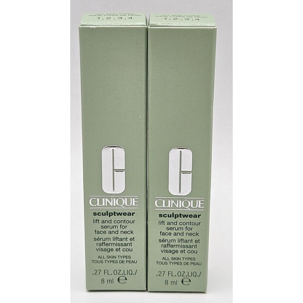 CLINIQUE Sculptwear Lift & Contour Serum For Face & Neck 0.27 OZ/8 ML Lot Of 2